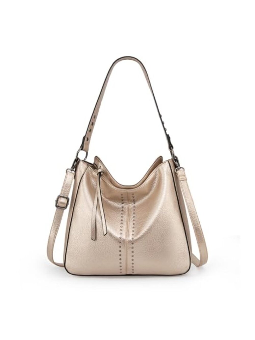 Women's Pebbled Vegan Leather Hobo Shoulder Crossbody Bag